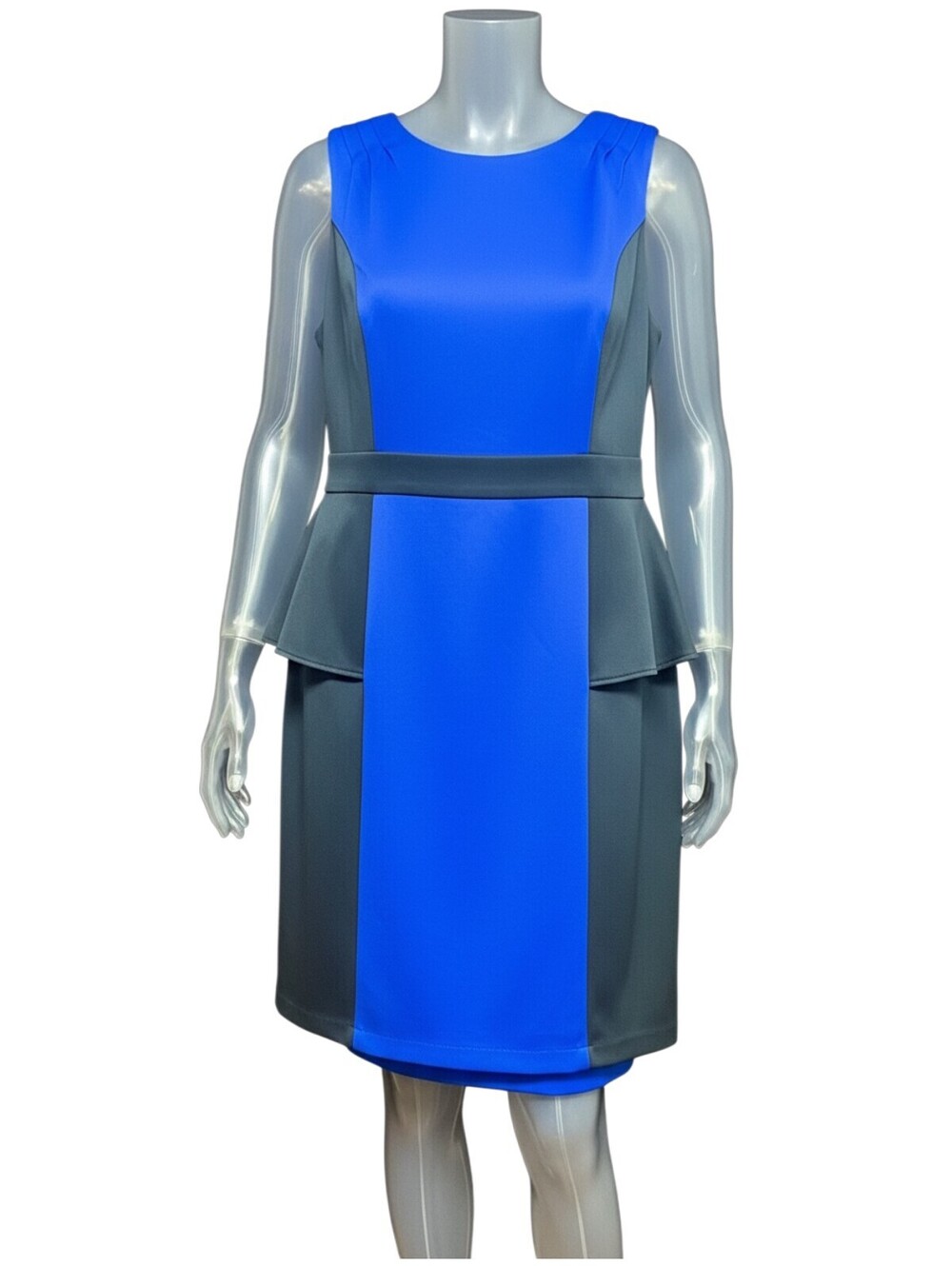 vintage 80s Blue and Black tummy flattering dress by Bisou Bisou 18W